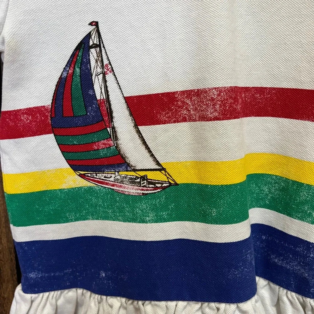 Ralph Lauren Baby Sailboat Tennis Dress 18 Months White Primary Color Stripes